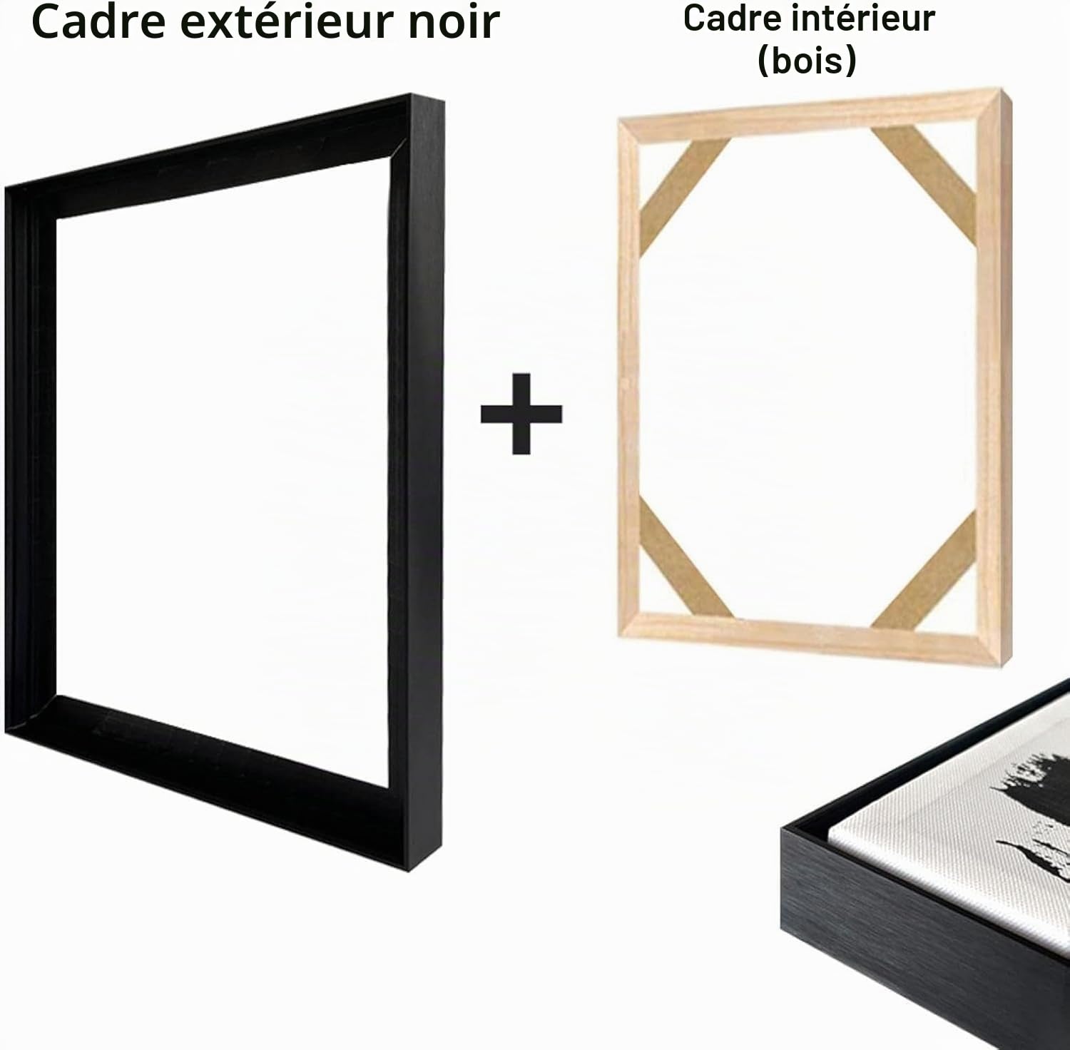 UUDEZO Grande toile abstraite géométrique moderne, format horizontal/vertical, idéale pour le salon (80 x 160 cm, cadre noir).