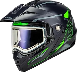 Gmax MD-74S Modular Electric Shield Snowmobile Helmet Anti-Fog Lens for Winter Riding