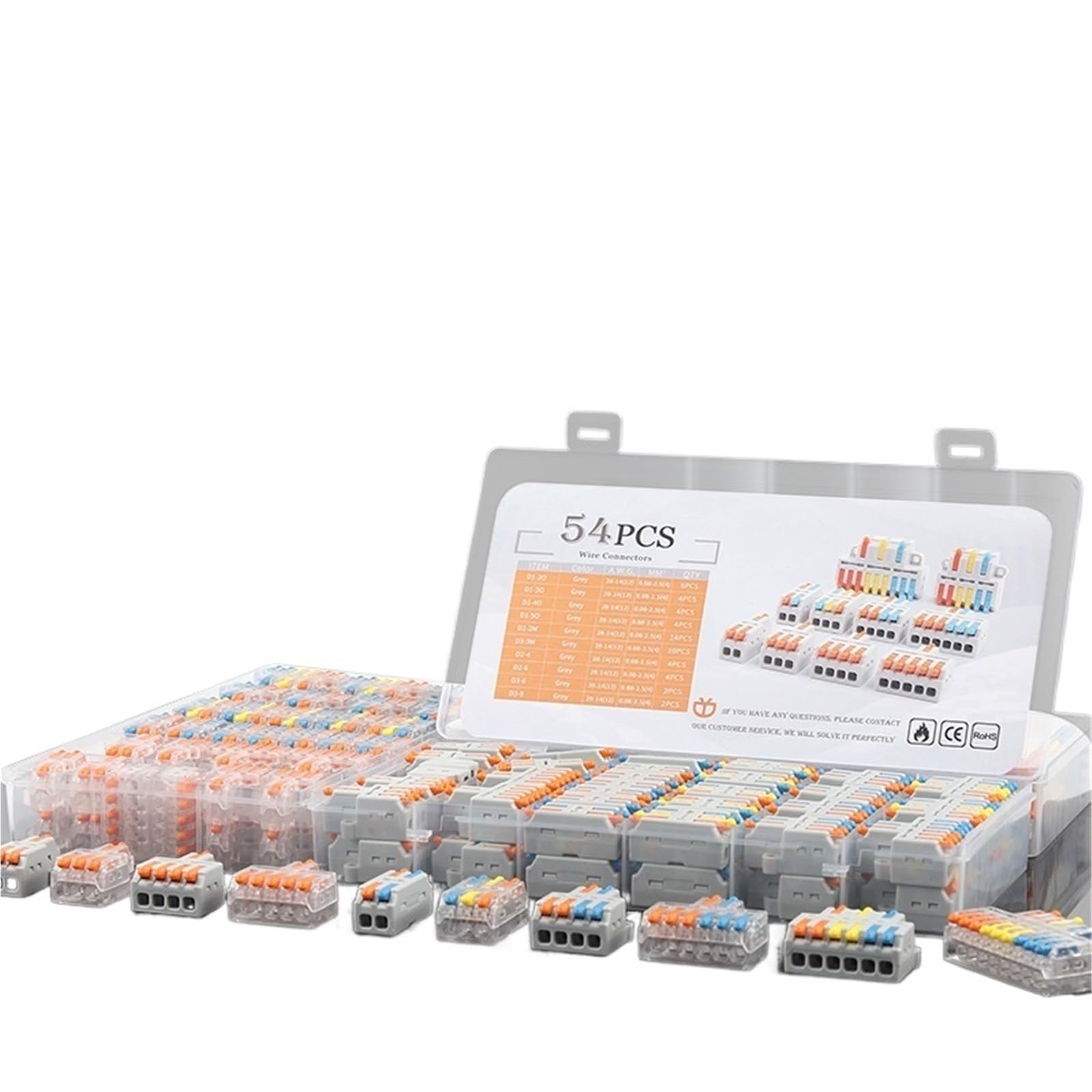 3 4 5 6 Pin 1 Ingresso connettori a Cavo rapido con Uscita Multipla Sdoppiatore Cavo Compatto Morsettiera a Leva elettrica a Pressione 213 214 215(30PCS D1-2345O)