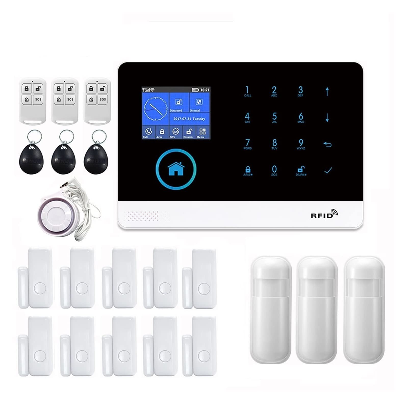 CUDTAPI Home Security Alarm System GSM Intercom Remote Control Autodial 433MHz Detectors Tuya APP(10)