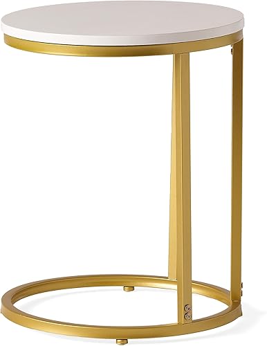 Miniatura 6 de Christopher Knight Home Ingersol - Mesa final, color dorado y blanco