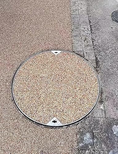 GHHDPDMJ Tapa de Registro empotrada de Acero Inoxidable 304 con Marco, Tapa de Tanque séptico Redonda, diseño Invisible, 50 mm de Alto, 700 mm de diámetro, Ideal para pavimento y césped de jardín.