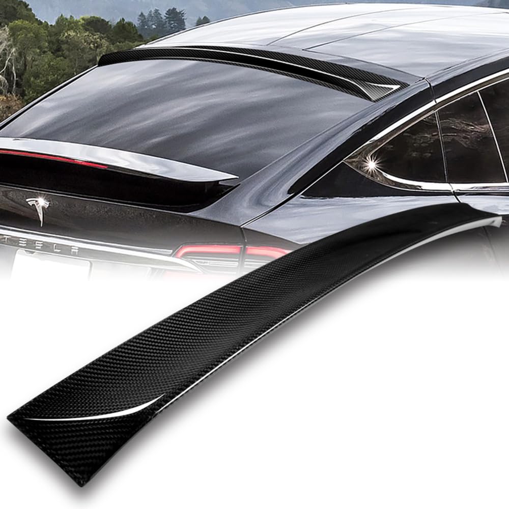 W-POWER real 3K carbon fiber rear window visor spoiler for Tesla Model X
