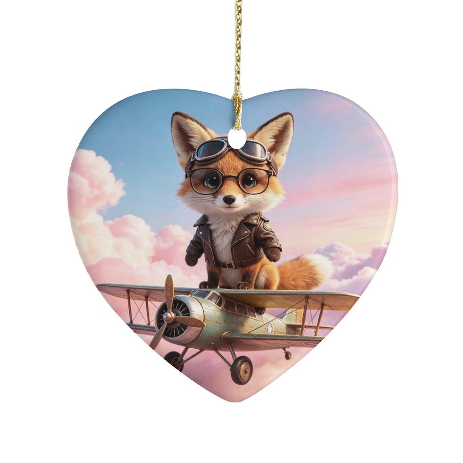 Fekiloot Style Cute Little Fox Ceramic Ornament Home Decor Keepsake