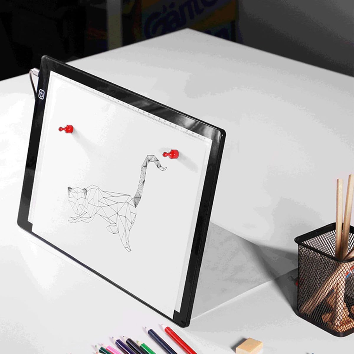 TEMPNAP Planche à Dessin Lumineuse A4 LED Magnétique avec Surface Acrylique Mate, Design Innovant, Poids Léger et Règle Intégrée pour Dessin et Animation 2d