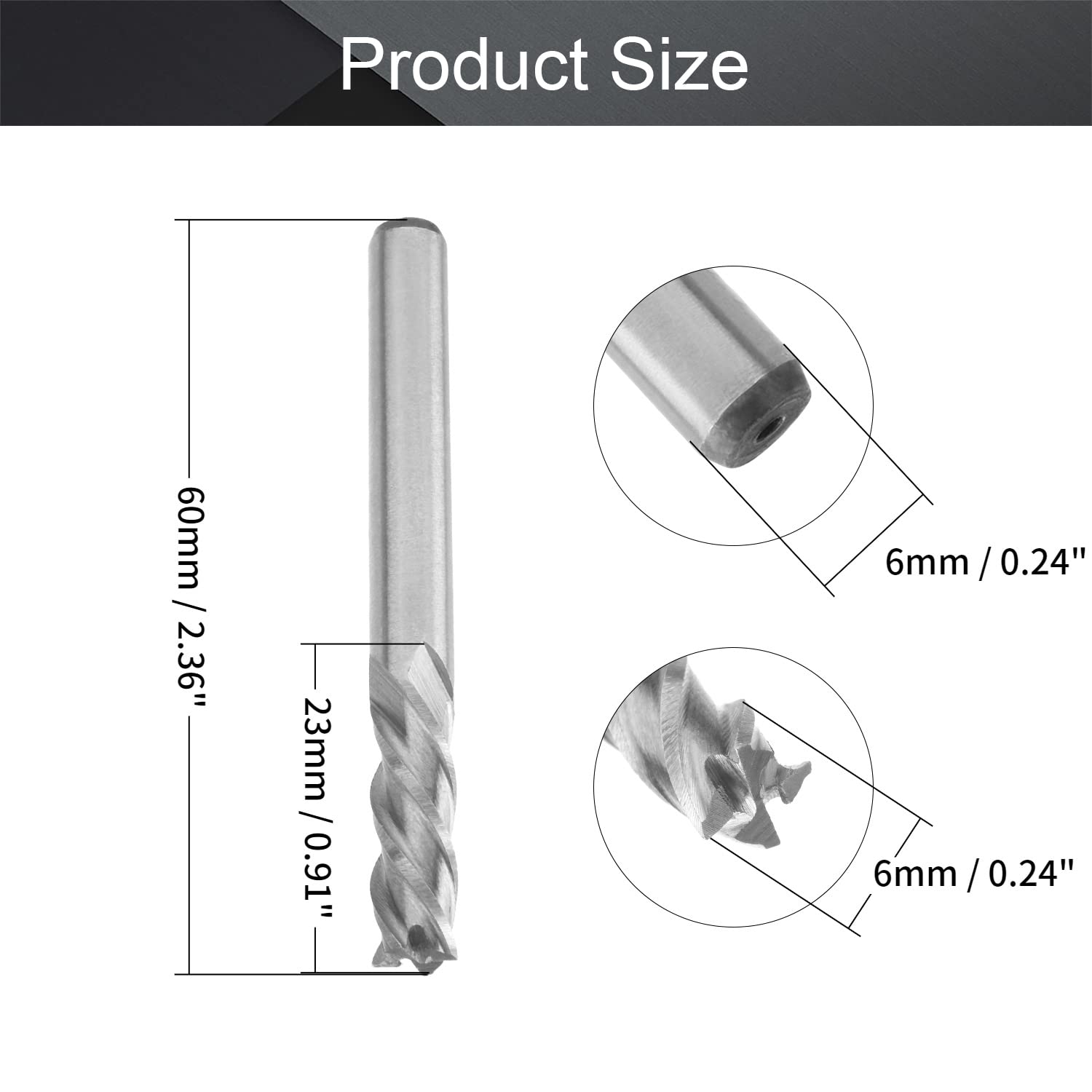 Lot De 4 Fraises HSS-AL 4 Mm – Sourcing Map 4 Cannelures Spirale – Outil Fraisage Bois, Aluminium, PVC, MDF