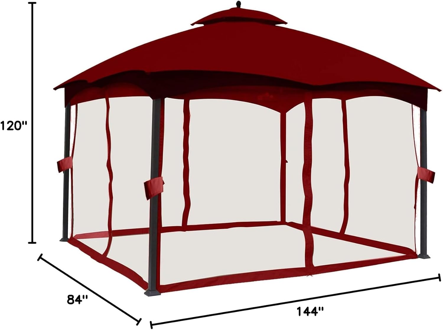 ABCCANOPY Replacement Netting Walls for 10' x 12' Gazebo, Burgundy
