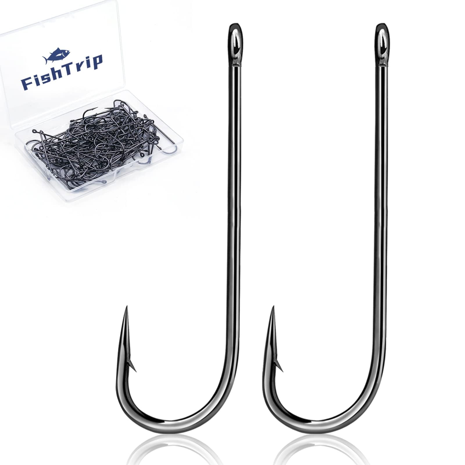 100 Pack Aberdeen Fishing Hooks Freshwater, Long Shank Light Wire Worm Hooks - Live Bait Hooks for Sunfish Bass Trout Crappie Bream Panfish Bluegill Size 16#-6/0