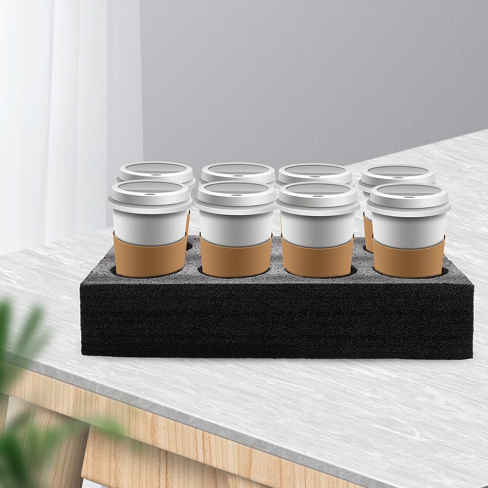 UPKOCH Lot De 2 Porte-Gobelets En Mousse : Porte-Gobelet À 8 Trous Pour Emporter Plateau De Support De Café Plateau De Transport Outil D'emballage De Boisson
