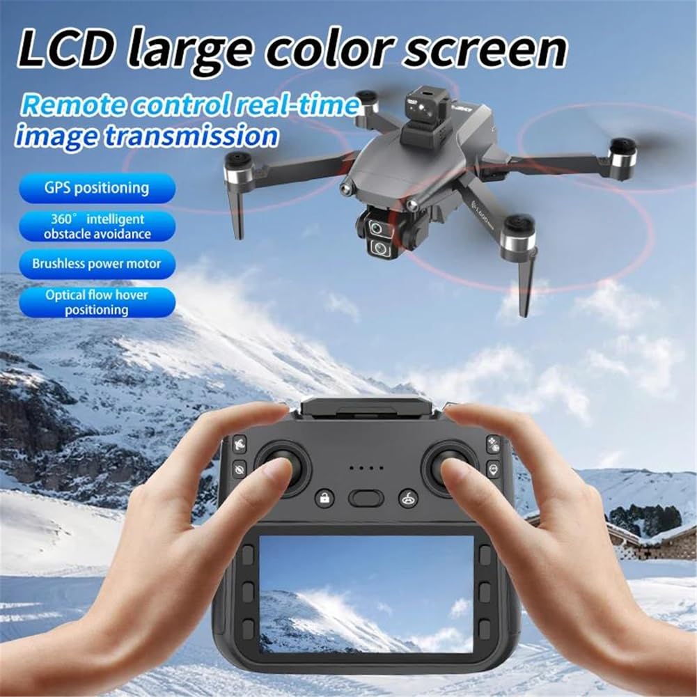 Dual Battery,Nuevo dron l600-1 GPS Profesional con cámara 8k, FPV aéreo, sin escobillas, para Evitar obstáculos, con Pantalla Grande, Control Remoto, dron Plegable