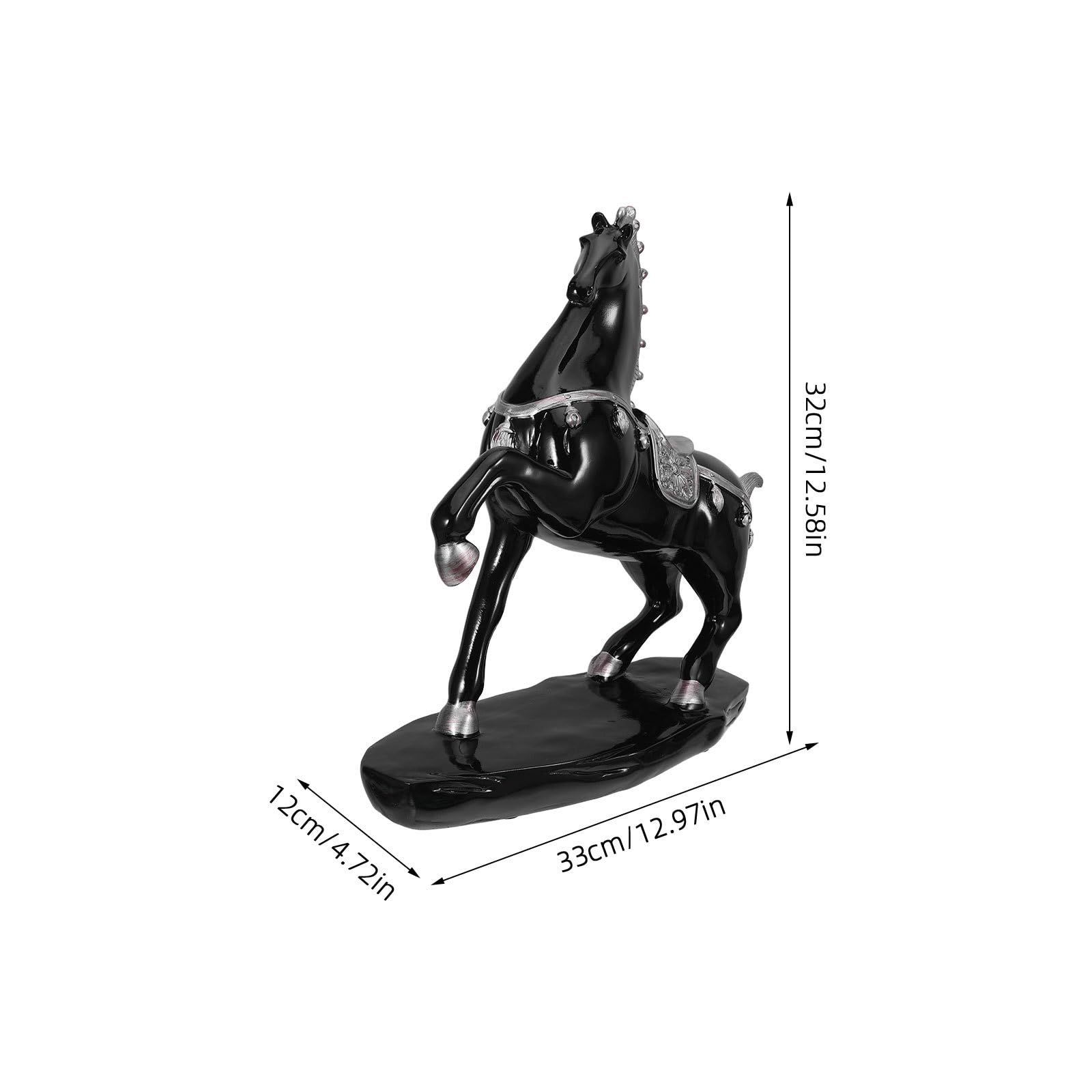 PRETYZOOM Stehende Pferdestatue mit Feng Shui Funktion aus Kunstharz Pferdefigur als Glücksbringer und Tischdekoration für 2026 Chinesische Tierkreiszeichen für Zuhause und Geschenk