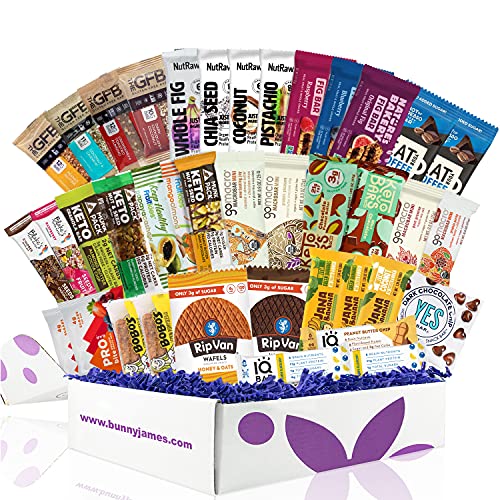 Healthy Snack Bars Sampler Box: Premium Mix Of Natural Organic Non-gmo High Protein Bars, Breakfast Bars, Energy Bars, Chia Bars, On The Go Snack Bars Variety Pack (40 Bars)