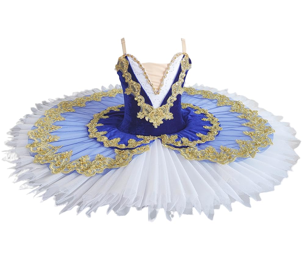 purpleq Ballettkleid Mädchen Tanzkostüm Kinder professionelles Ballett Tutu für Kinder Mädchen Schwanensee Ballett Tanzkleidung Gymnastik Trikot Ballerina Kleid