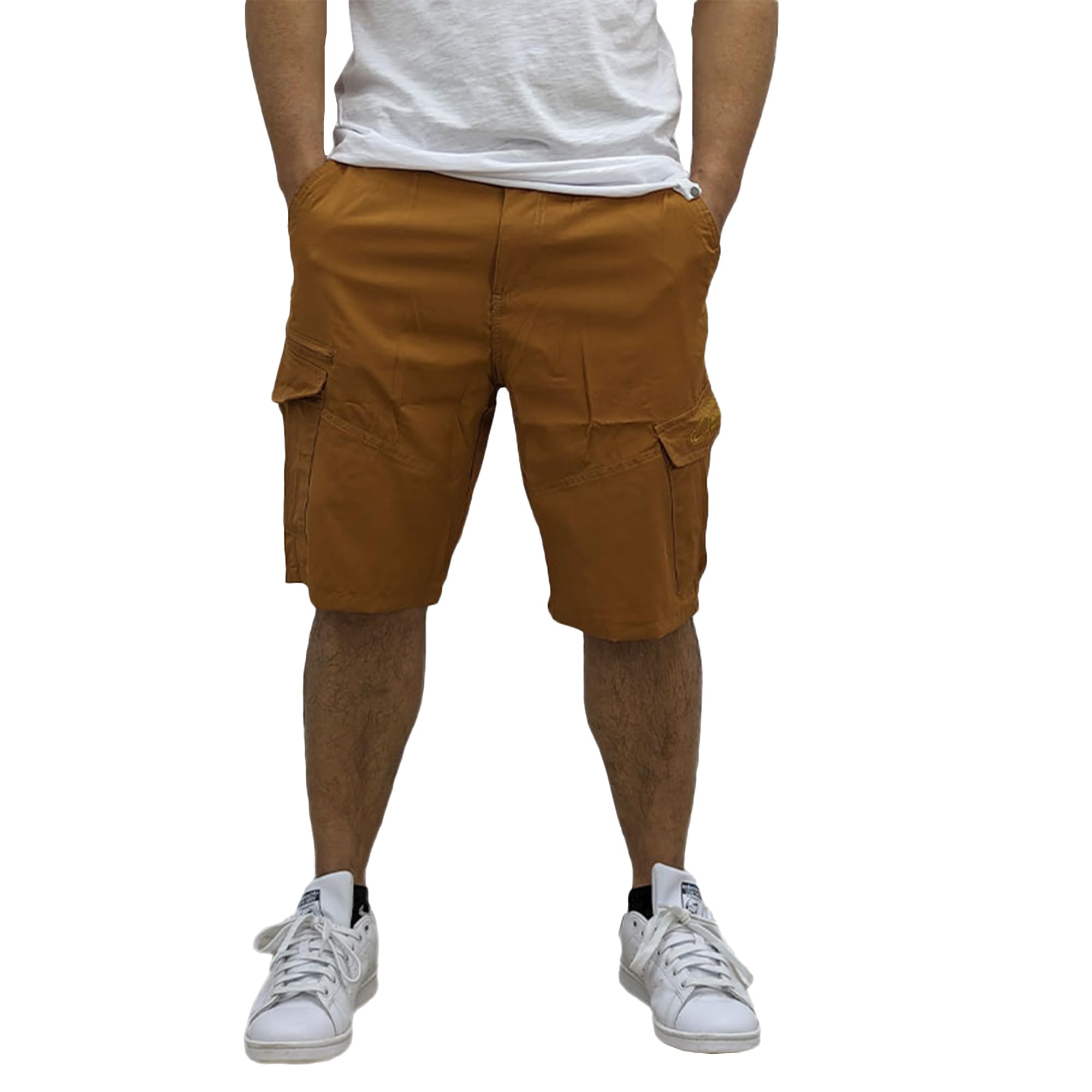 Vr2 Denim Men's Rubber Cargo Shorts Regular Fit Multiple-Pocket Light Weight Workwear Summer Shorts For Colour, Size- Large