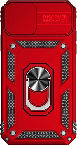 Miniatura 7 de SunStory Funda compatible con iPhone XR con protector de pantalla HD, cubierta de cámara deslizante y soporte de anillo giratorio, grado militar