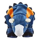 Plush Nasutoceratops Dinosaur Inspired by Jurassic World Dominion ~ Makes Dinosaur Roaring Sound ~ Blue and Orange ~ Approximately 9