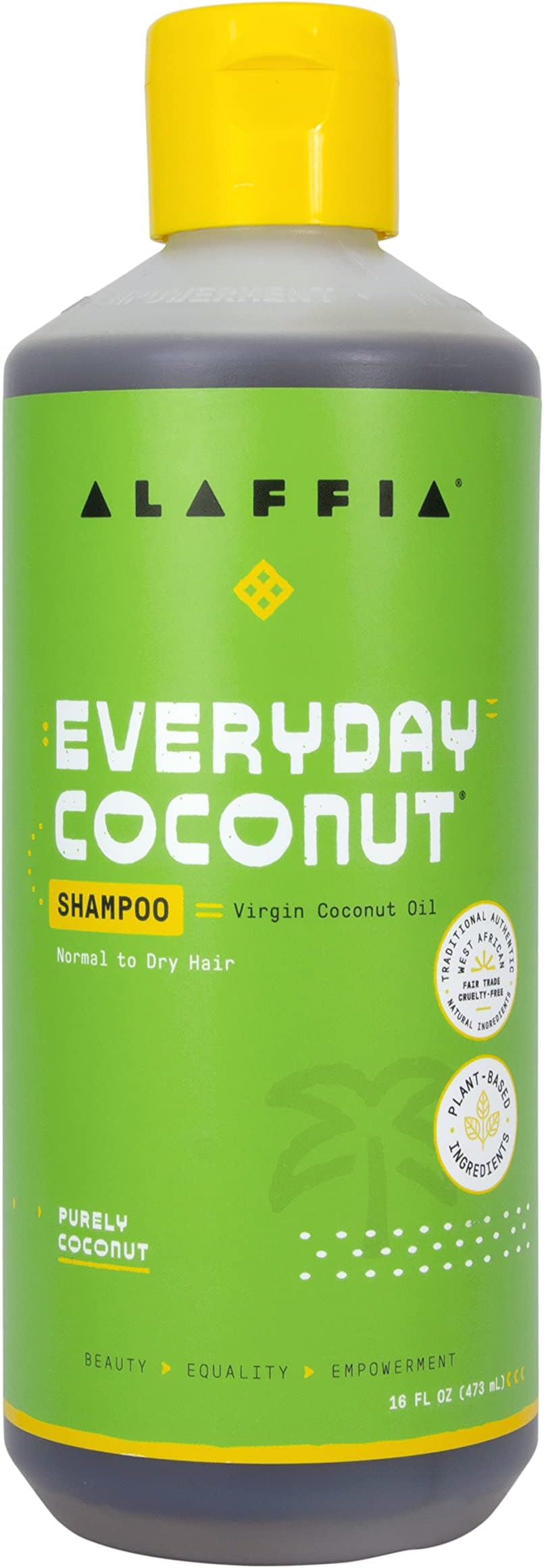 Alaffia Shampoo, EveryDay Coconut – Purely Coconut Shampoo with Coconut, Ginger & Coffee Extracts for Clarifying Normal to Dry Hair, 16 Oz