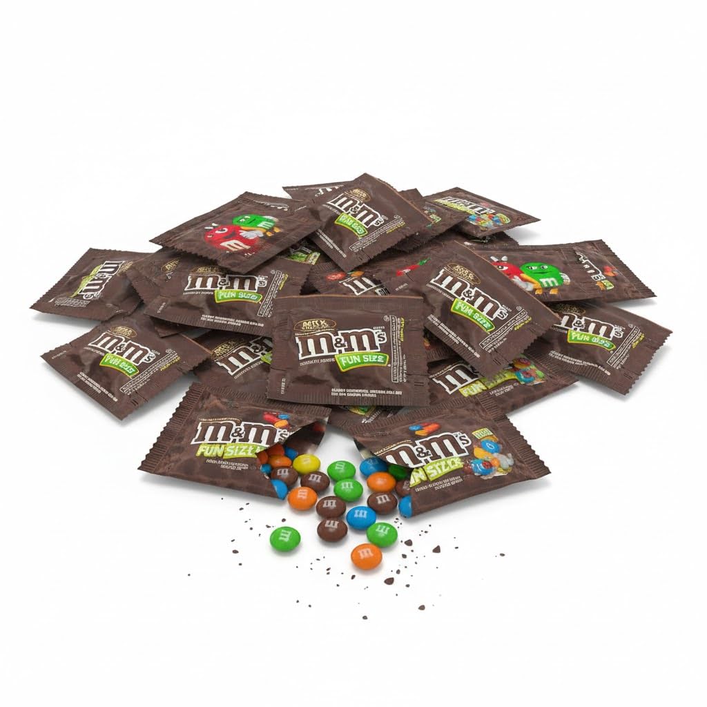 ASSORTIT X M&M Original Milk Chocolate Fun Size Packs American Candy 1.5 Lb Bulk Party Mix Wholesale Pantry Bag (24 Oz)