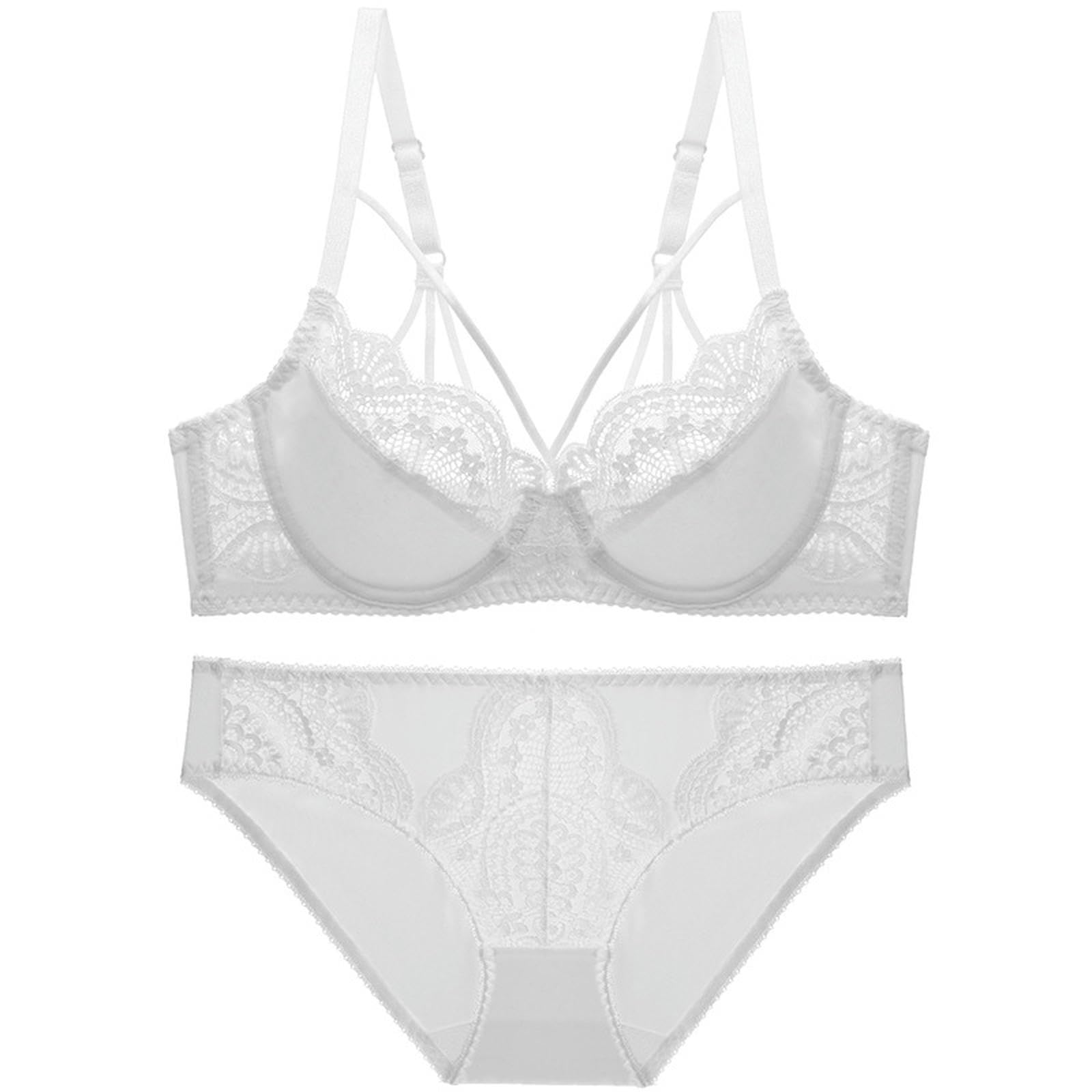 Biancheria Intima Donna Reggiseni Sexy per Donne in Lingerie Body Set Applique in Pizzo Sottoposto A Reggiseno E Lingerie Set con Anello in Acciaio-bianco-32 70b