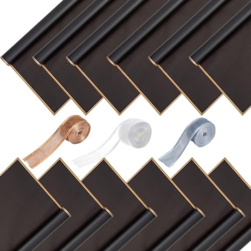 eageus 60 hojas de papel de regalo floral, papel de embalaje de ramo de flores negro impermeable con borde dorado de doble cara, suministros de