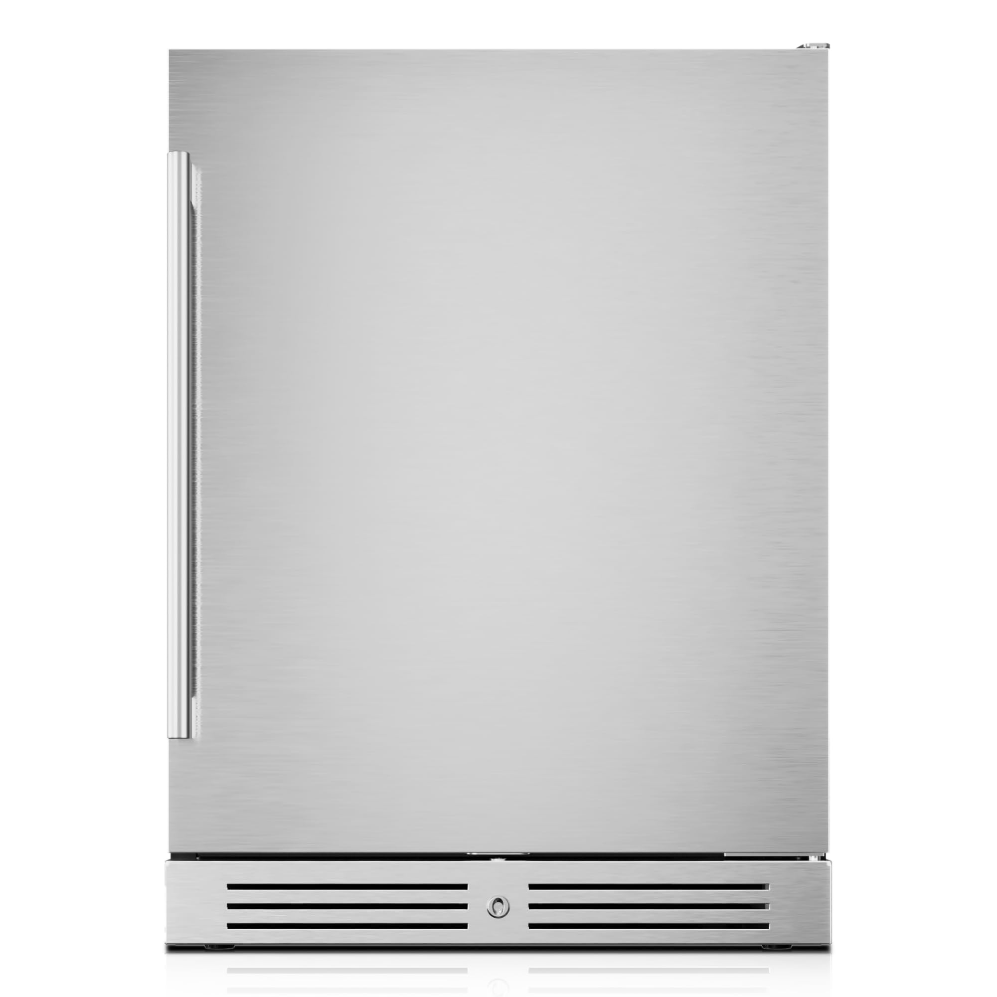 Yeego 24 Inch Beverage Refrigerator, Up to 160 Cans, Beverage Cooler with Lock, Auto Defrost, Digital Temperature Control, Stainless Steel for Indoor & Covered Outdoor Use, Built-in or Freestanding | Fridge.com