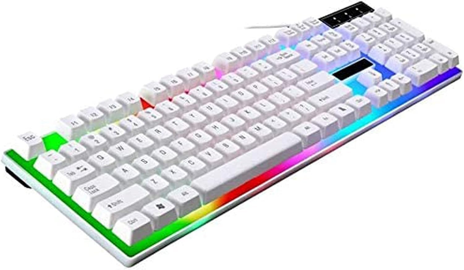 Podświetlany Klawiatura Mechaniczna USB Mysz do Gier Zestaw Przewodowy Ergonomia dla Graczy Czarno-Biały Kombo