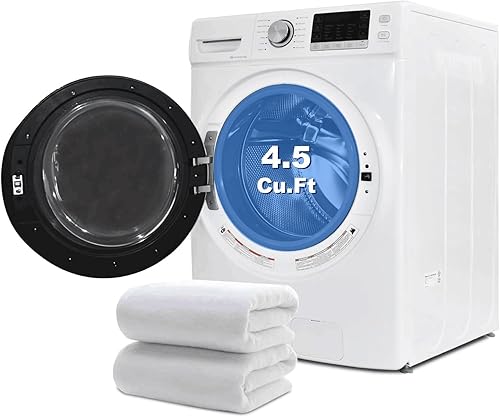 SMETA Lavadora de carga frontal de 4.5 pies cúbicos para autocaravana, tamaño completo, 27 pulgadas, gran capacidad para apartamentos, garaje, 12