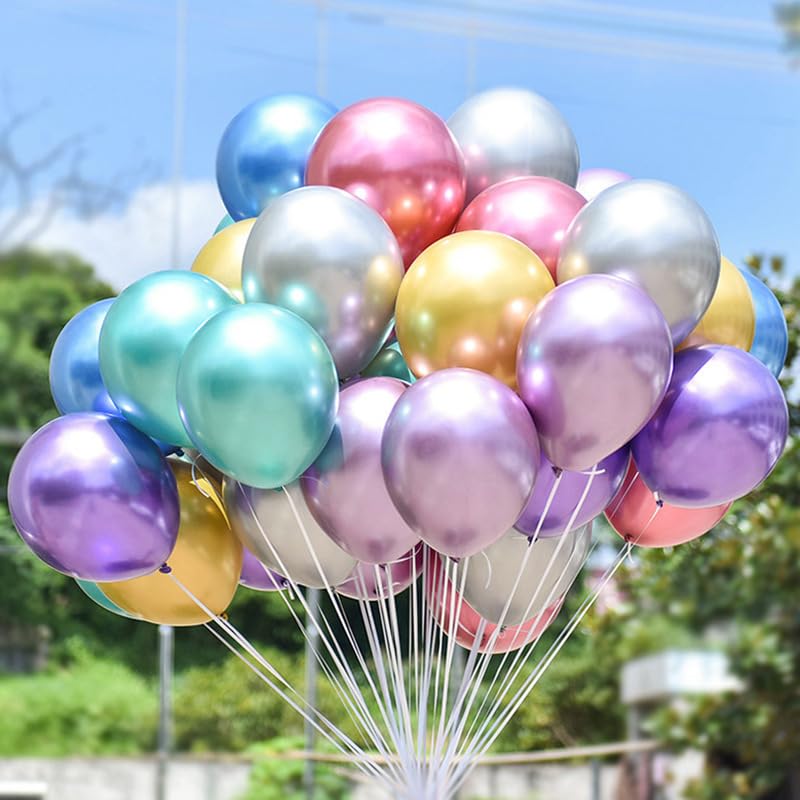 Image of Balloons Birthday Decoration Kit Metallic, Pastel and Printed