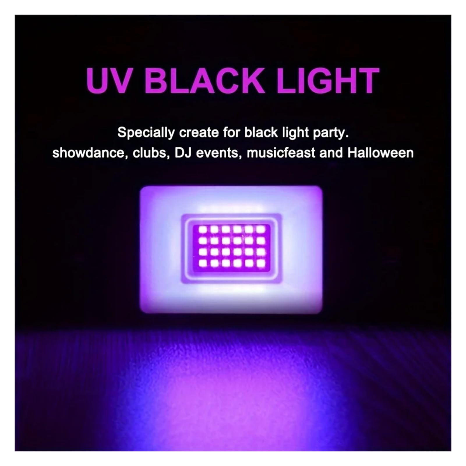 Lámpara de curado UV LED UV de 20 W, luz Ultravioleta 385-400 NM, Fluorescente for escenarios con Efecto y Interruptor, for Fiestas, DJ Festivales(24LEDs-3P)