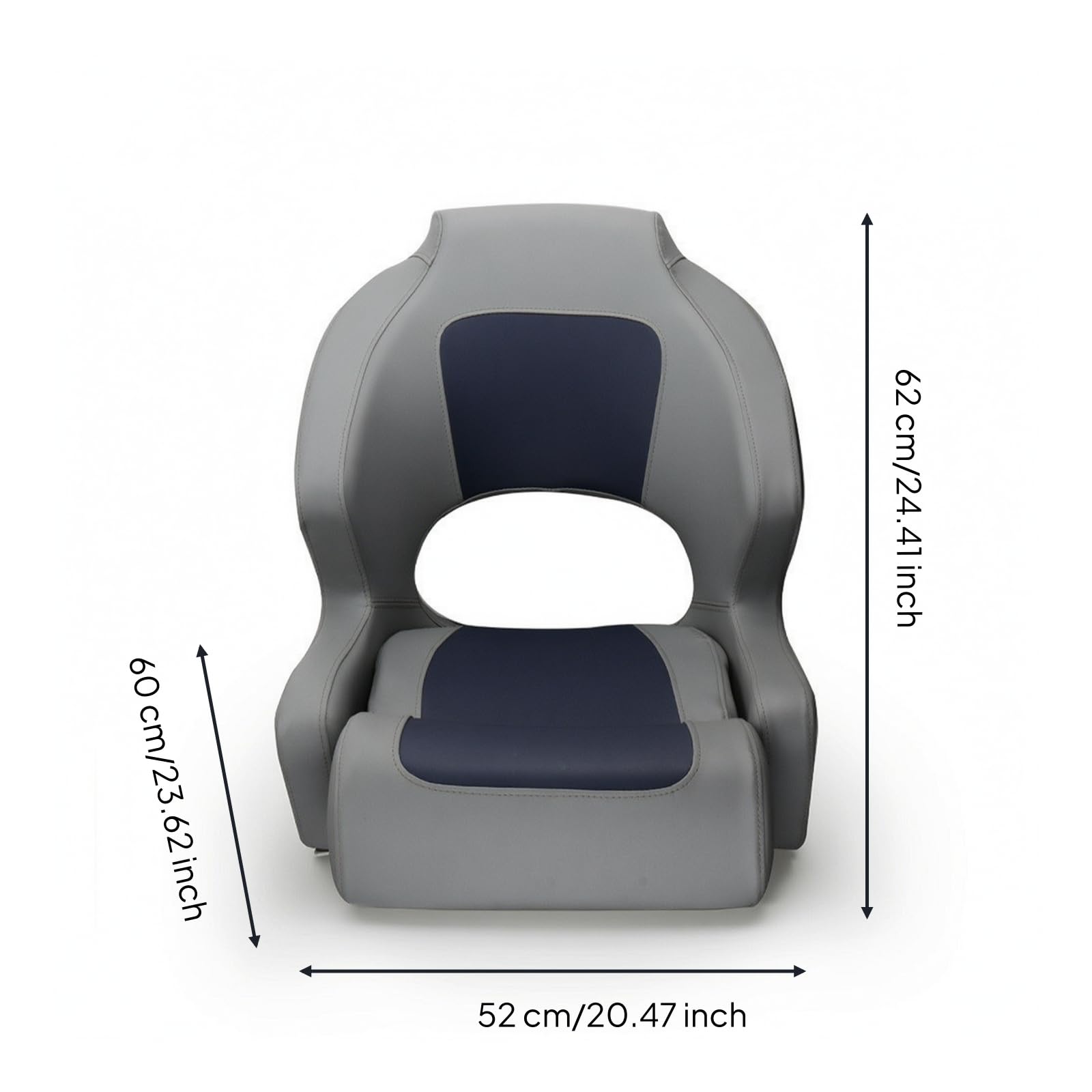 Sedile Marino Sedia Barca Poltrona Nautica Sedile Imbarcazione con Design Ergonomico E Rivestimento in PU Antiumidità Pieghevole con Ferramenta in