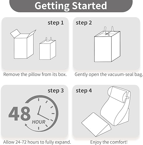 Miniatura 9 de Juego de 4 almohadas ortopédicas de cuña para poscirugía y alivio del dolor, almohada de cuña ajustable para espalda, reflujo ácido, sentarse en la