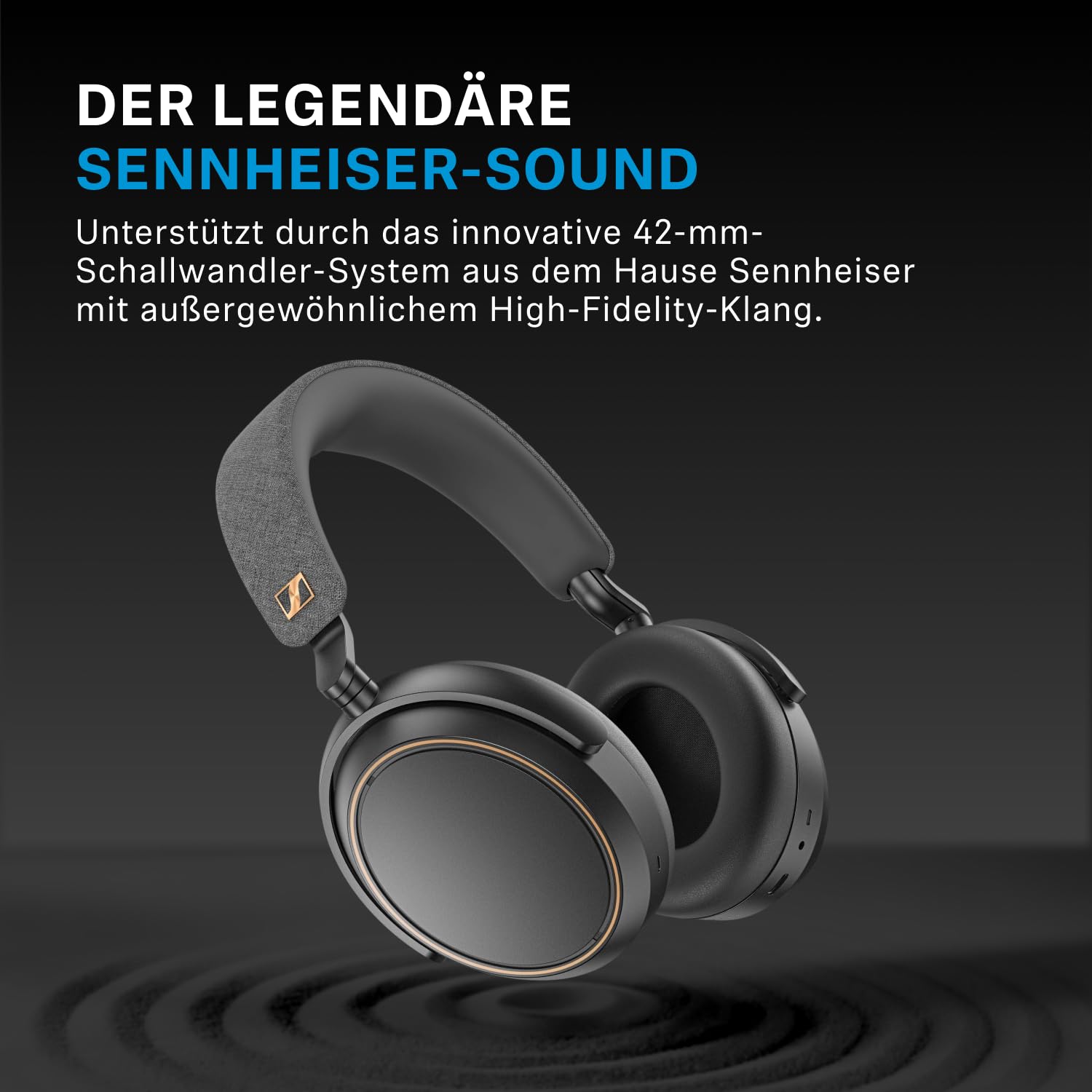 Sennheiser Momentum 4 Wireless Special Edition Headphones with Bluetooth, with Adaptive Noise Cancelling for Crystal Clear Calls, 60 Hours of Battery Life, Customisable Sound, Black/Copper - 4