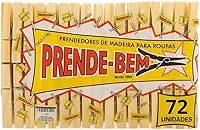 Kit 72 Unidades Prendedores Pregadores Roupas Varal Multiuso Madeira Alta Durabilidade Utensílio Doméstico Premium
