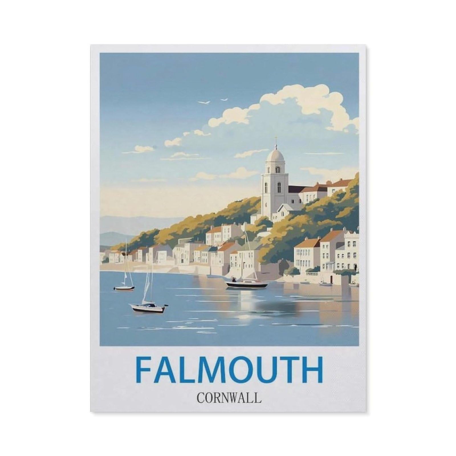 BEAYODKP DIY Diamond Art Kits，Falmouth Cornwall（30x40cm）