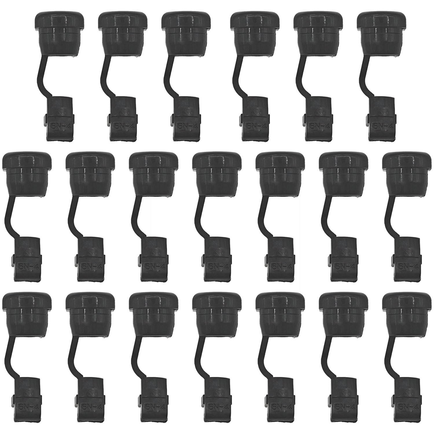BOKWORE 20 PCS Black Round Nylon Strain Relief Bushing Round Cable Wire Strain Relief Bush Grommet for Electrical Insulation Protection of Cable Retaining Ring 6N-4