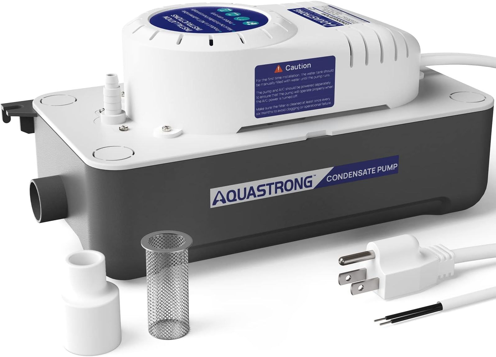 AQUASTRONG1/30HP 95 GPH HAVC Condensate Pump, 115V/230V, Automatic Safety Switch, AC Condensate Removal for Air Conditioner, Furnace, Dehumidifier, 3.3' Power Cord