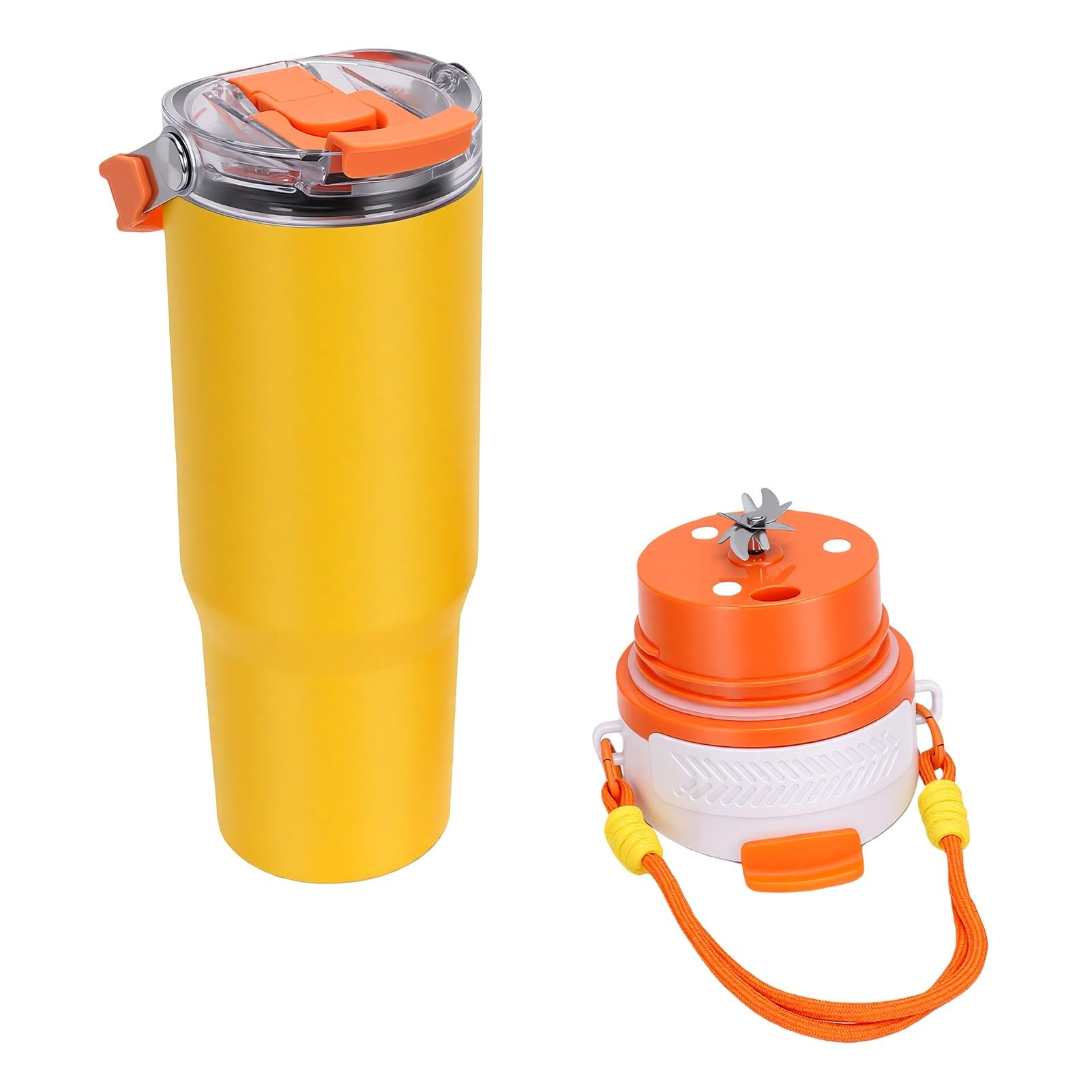 SUNGOOYUE Tragbarer Smoothie-Mixerbecher, 900 Ml Isolierter Edelstahl,