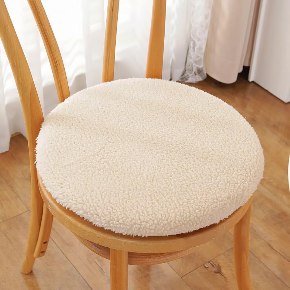 Housse de siège ronde 50 cm kaki lot de 2 coussins lavables et antidérapants
