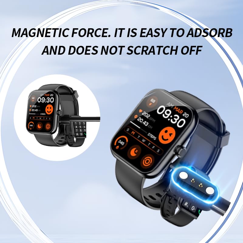 Miniatura 2 de BOVUGAC Paquete de 2 para cargador de reloj inteligente Mikego IDW25, cable de carga USB de repuesto magnético compatible con accesorios de reloj