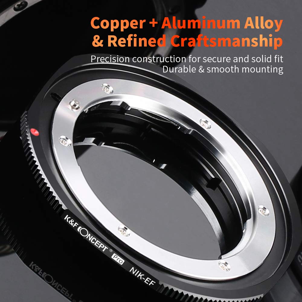 Amazon.com : K&F Concept Updated NIK to EOS Adapter, Manual Lens