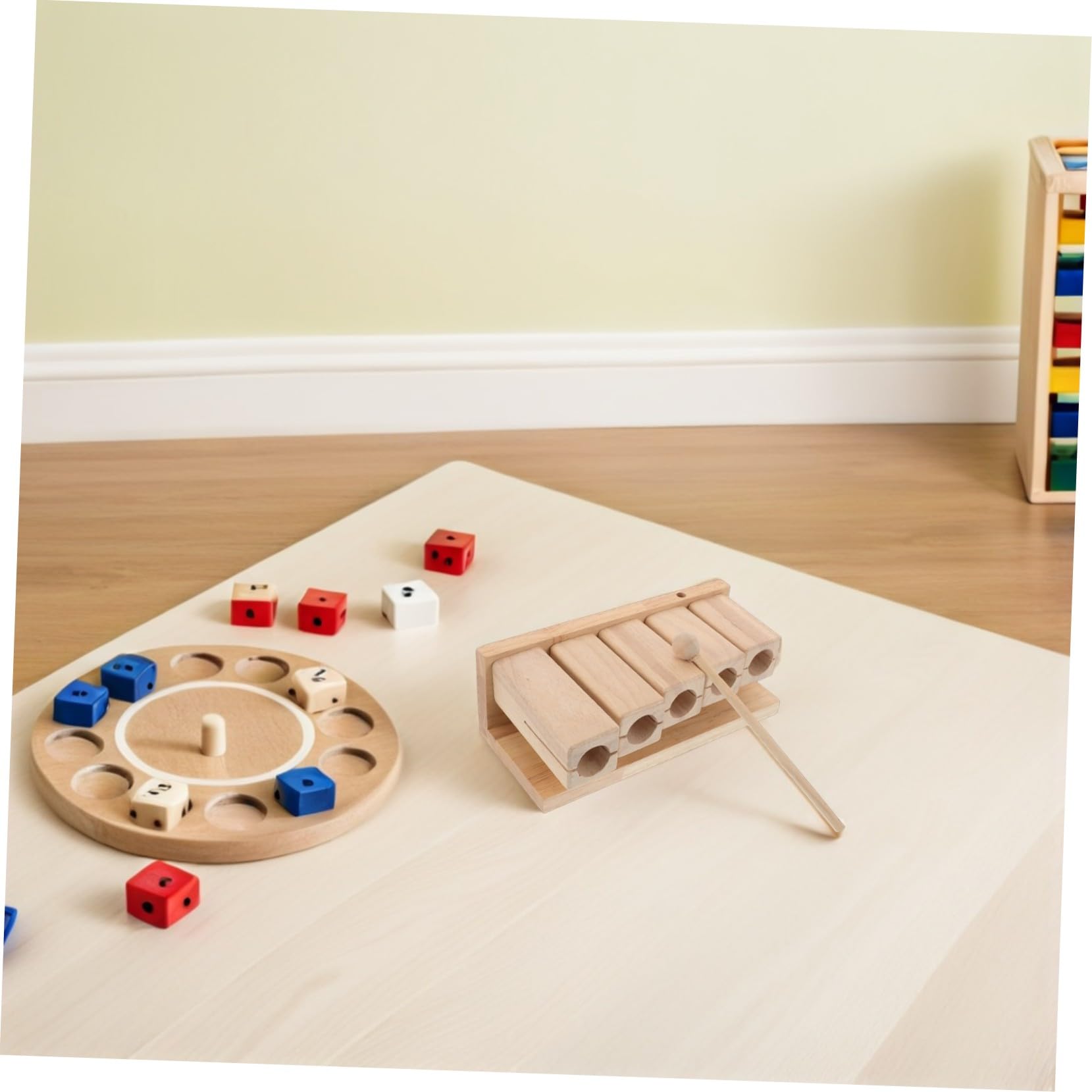 Strumento Orff Blocco Ritmico Musicale in Legno con Design Pentatonico a 5 Toni, Impugnatura Ergonomica e Martelletto per Ragazzo Ragazza in Corsi di Musica