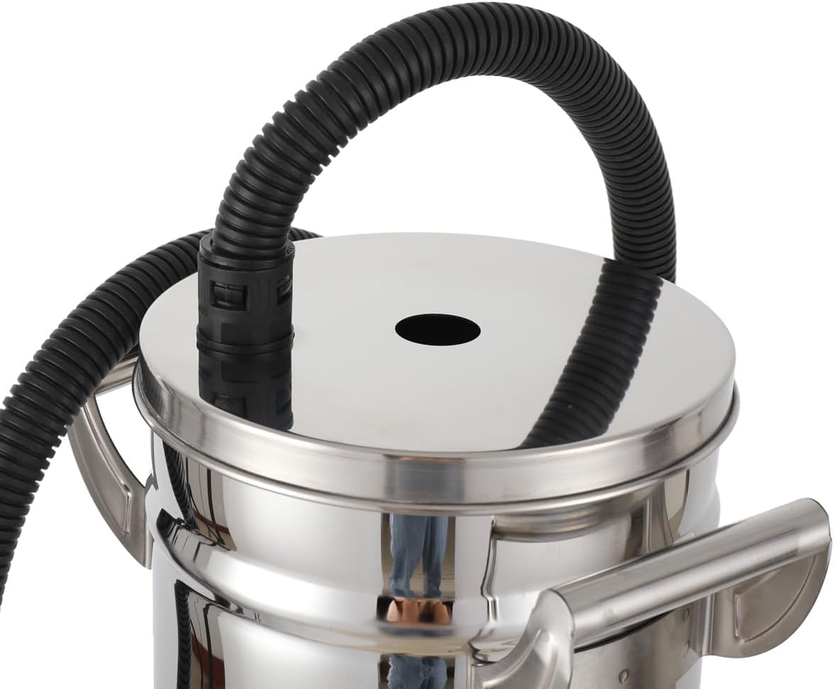 8L Fluidized Powder Hopper for Coating Machine Painting Equipment Power Paint & HVLP Sprayers Stainless Steel Small Fluidized Powder Bucket Fluidized Tank, Diameter 20cm