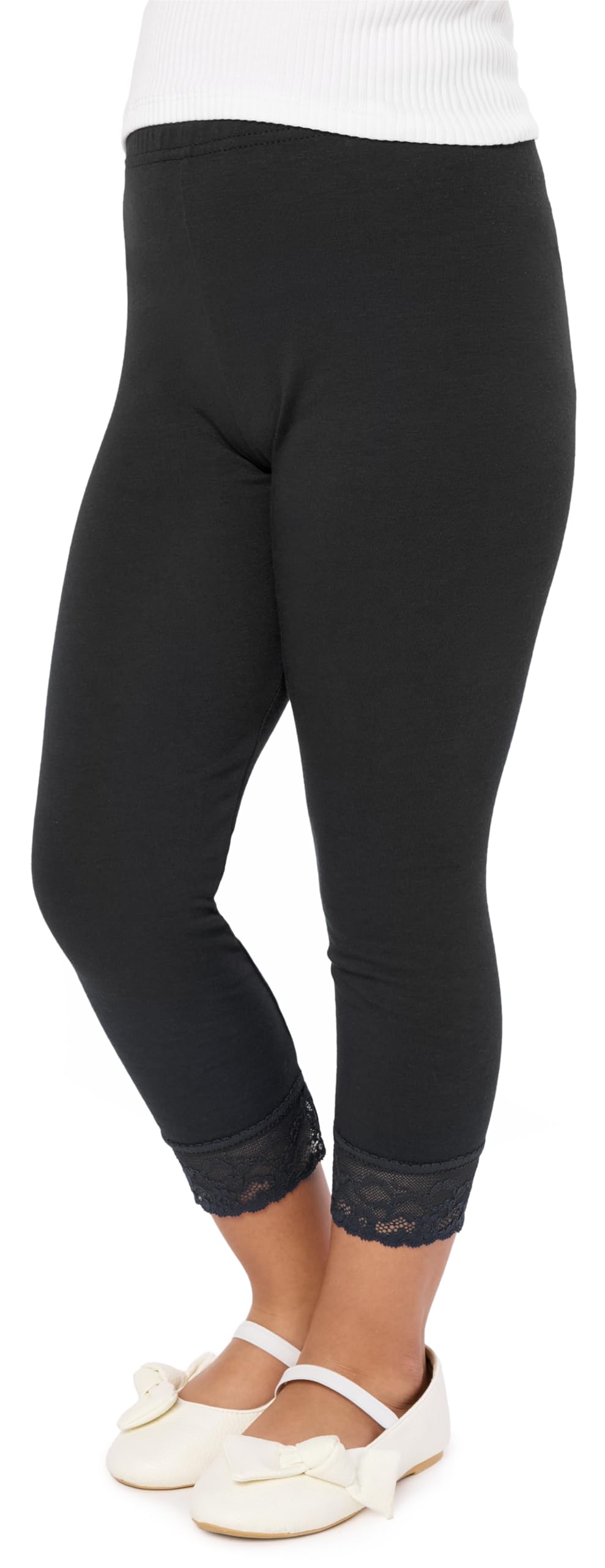 Merry Style Girl's 3/4 Leggings MS10-293(Black,152 cm)