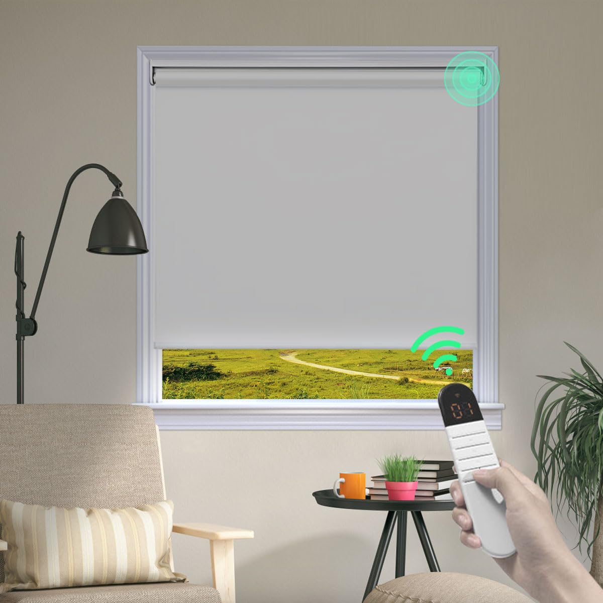 Amazon｜Getopblinds 電動ロールスクリーン 充電式 静音 1級遮光
