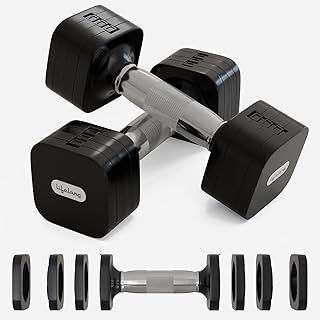 Adjustable Metal Dumbbell Pair (2–5 kg Each, Black) – Quick Change Weights With Anti-Slip Handle For Home Workouts
