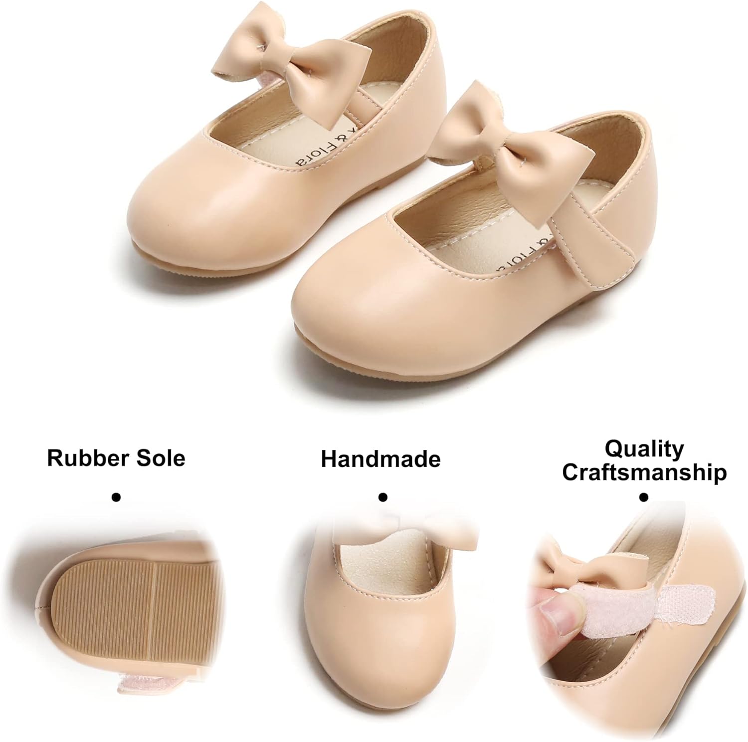 Felix & Flora Toddler Little Girls Dress Shoes - Flower Girls Mary Jane Flats Ballet Shoes Party Wedding - Image 5