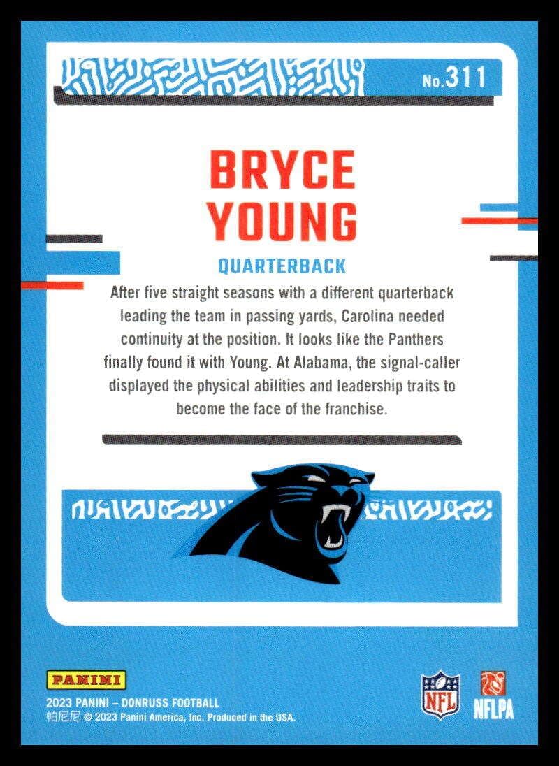 2023 Donruss #311 Bryce Young Carolina Panthers (RC - Rookie Card) NM-MT NFL Football Rated Rookie