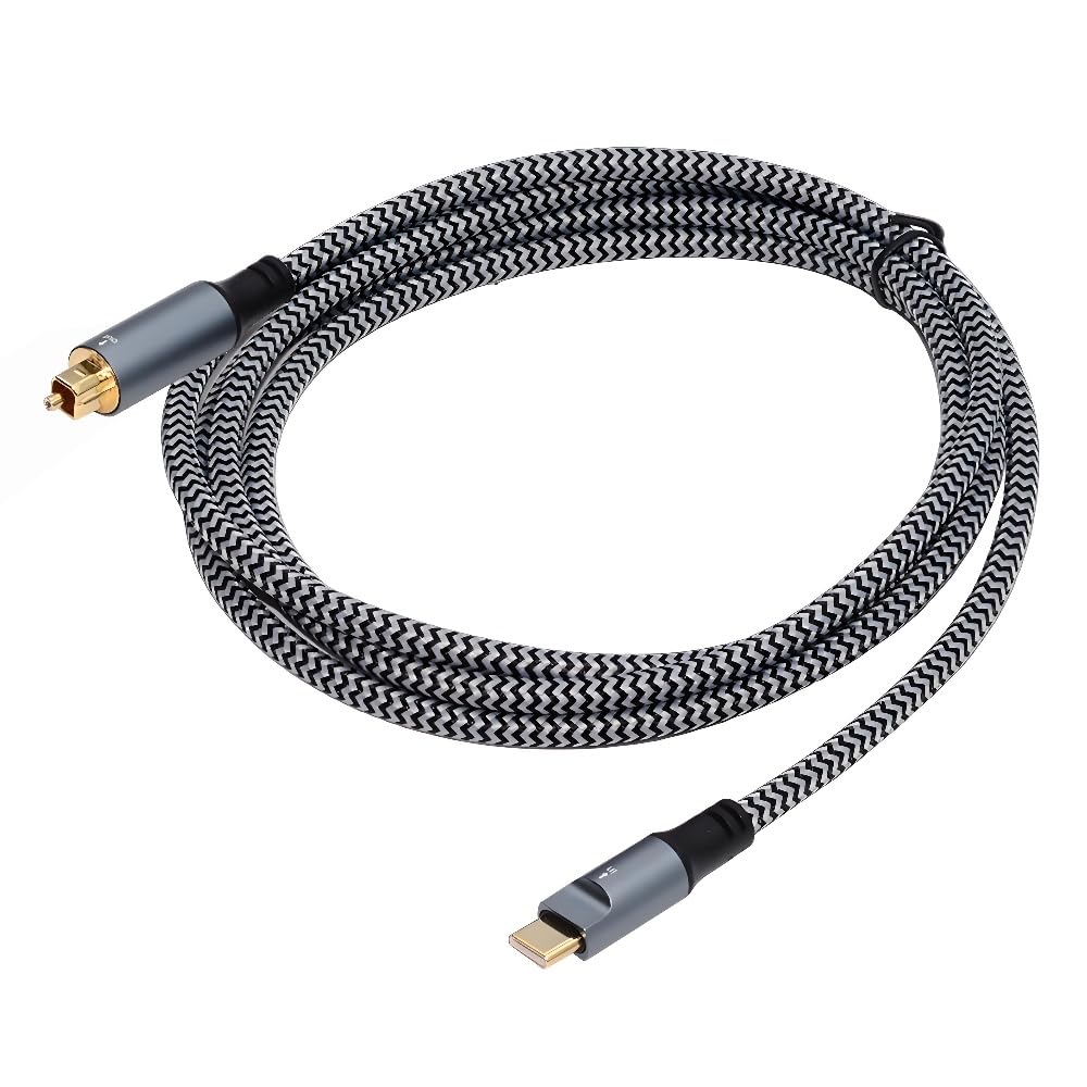 cablecc Cavo audio ottico USB-C a SPDIF, cavo audio ottico digitale USB C maschio a Toslink maschio per laptop e desktop, 1,8 m