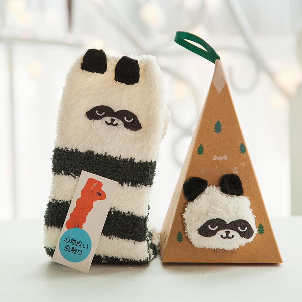 Calcetines de la Navidad Regalo Mullido Coral Terciopelo Terce Grueso Cálido Calcetín de Invierno for Mujer Año de Regalo Sox con Caja (Color: Tamaño: Tamaño) (Color : C, Size : One Size)