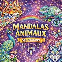Livre de coloriage - Mandalas animaux 50 dessins: Livre de Coloriage Mandala Animaux pour Adultes – 50 Illustrations Uniques pour Se Détendre, ... et Offrir un Moment de Paix (French Edition) B0F637PPNZ Book Cover